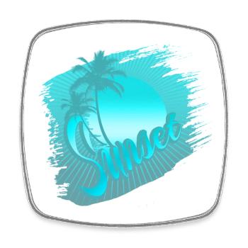 sunset blue - Viereckiger Kühlschrankmagnet - Weiß - Vorne