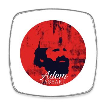 AdemJashari - Square fridge magnet - white - Front