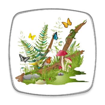 a piece of nature at the edge of the forest - habitat for animals - Square fridge magnet - white - Front