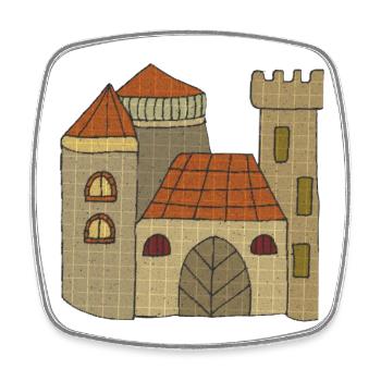 schloss Burg - Viereckiger Kühlschrankmagnet - Weiß - Vorne