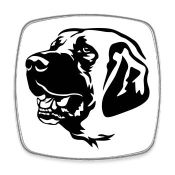 Kangal Tête - Magnet carré - blanc - Devant