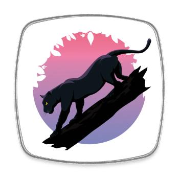 Schwarzer Tier-Panther aus dem Dschungel - Viereckiger Kühlschrankmagnet - Weiß - Vorne