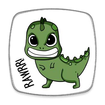 Bébé dinosaure en colère cadeau - Magnet carré - blanc - Devant