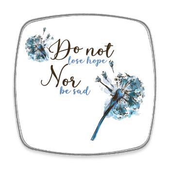 Motifs avec lilas et slogan positif - Magnet carré - blanc - Devant