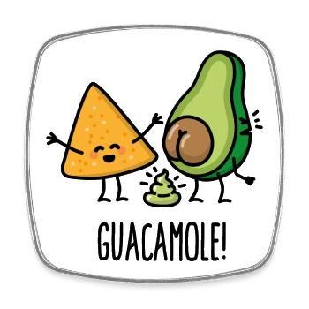Avocat de la merde guacamole tortilla-chips Keto diète - Magnet carré - blanc - Devant