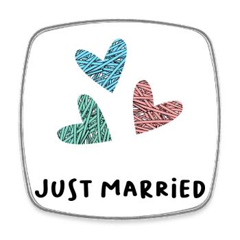JUST MARRIED. LONG LIVE THE MARYS. VALENTINE'S DAY - Square fridge magnet - white - Front
