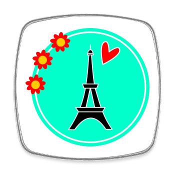 PARIS. CAPITALE. VILLE. FRANCE. PARISIEN. PARISIEN - Magnet carré - blanc - Devant