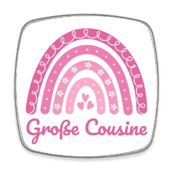 Große Cousine Boho Regenbogen - Viereckiger Kühlschrankmagnet - Weiß - Vorne
