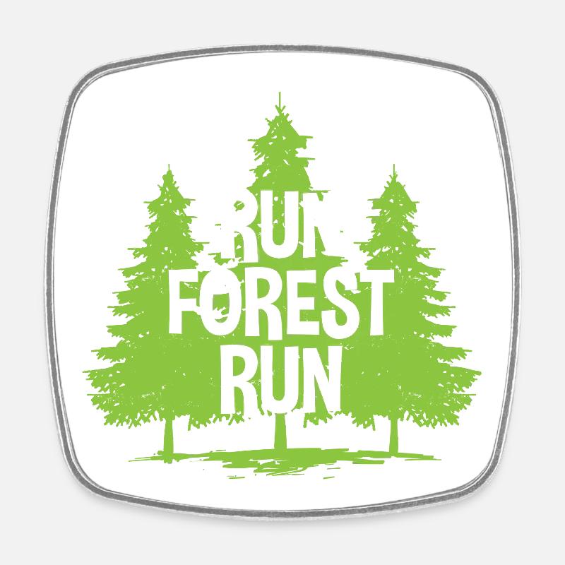 Run Forest Run - Viereckiger Kühlschrankmagnet - Weiß