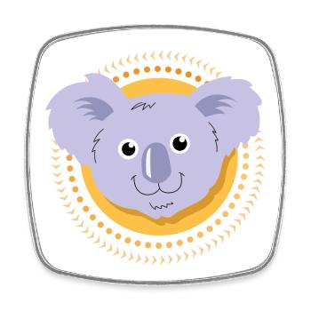 Kleiner Koala - Viereckiger Kühlschrankmagnet - Weiß - Vorne