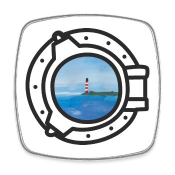Meer Leuchtturm Nordsee Ostsee Bullauge see Reise - Viereckiger Kühlschrankmagnet - Weiß - Vorne