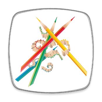 Kunterbunte Buntstifte frisch gespitzt - Viereckiger Kühlschrankmagnet - Weiß - Vorne