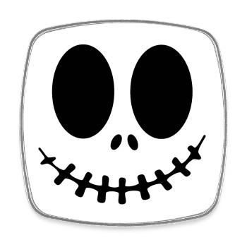 Halloween face - Magnet carré - blanc - Devant