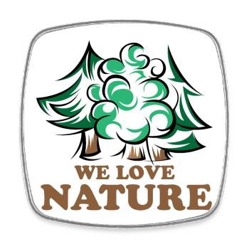 Nature Arbres Symbole de forêt Icône Logo Illustration - Magnet carré - blanc - Devant