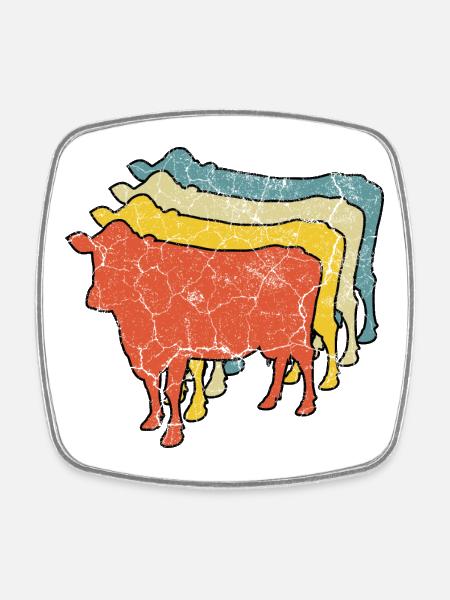 Vaches vaches - Magnet carré - blanc