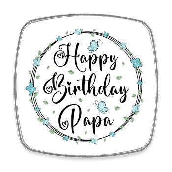 Happy Birthday Dad - Square fridge magnet - white - Front