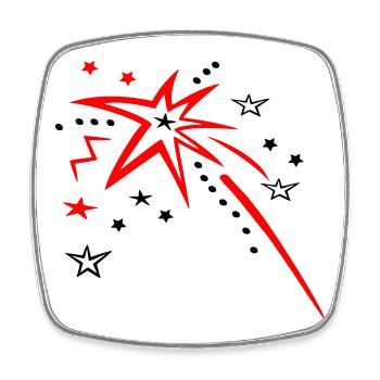 Stars, fireworks, shooting star - Square fridge magnet - white - Front