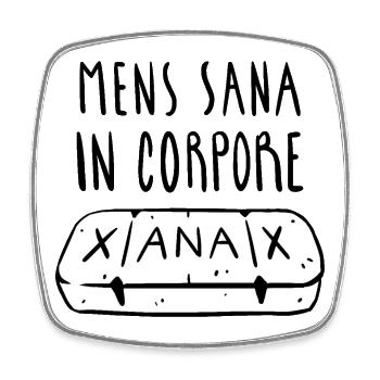 Mens Sana in corpore Xanax - Magnet carré - blanc - Devant