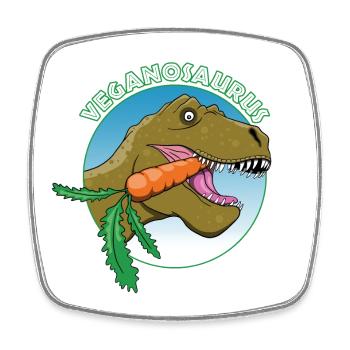 Vegan Dinosaur - Square fridge magnet - white - Front