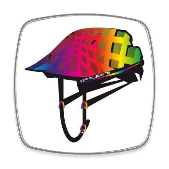 casque de vélo élégant dans des couleurs spectrales colorées - Magnet carré - blanc - Devant