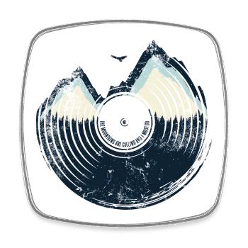 Echo Ridge Mountain Vinyl - Square fridge magnet - white - Front