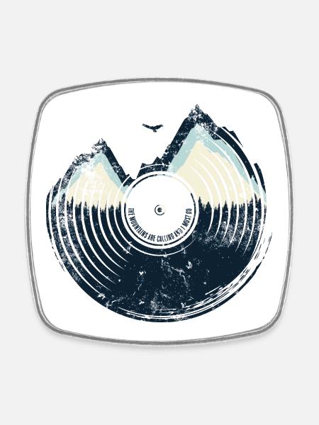 Echo Ridge Mountain Vinyl - Viereckiger Kühlschrankmagnet - Weiß