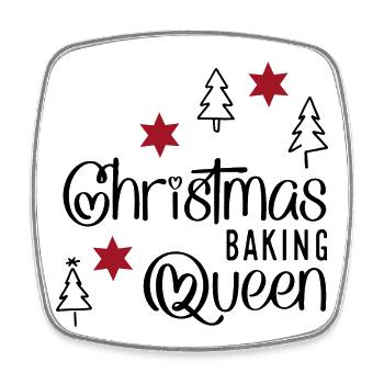 Drôle de tablier de cuisine pour Noël - Magnet carré - blanc - Devant