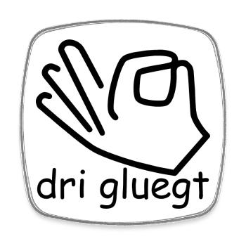 dri gluegt - Viereckiger Kühlschrankmagnet - Weiß - Vorne