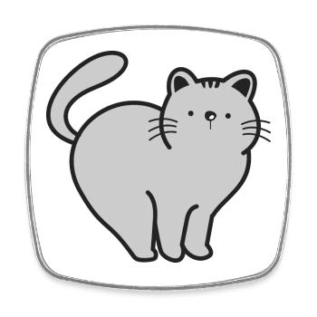 Chats Chats - Magnet carré - blanc - Devant