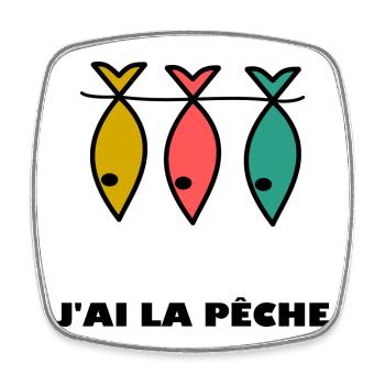 J'AI LA PÊCHE. HUMOUR. JE PEUX PAS. PÊCHE. POISSON - Magnet carré - blanc - Devant