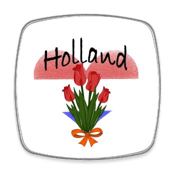 Cœur de tulipe de Hollande - Magnet carré - blanc - Devant