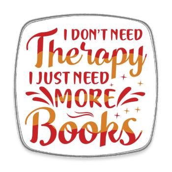 Amateur de livres Humour Design - Magnet carré - blanc - Devant