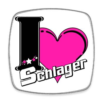 Schlager Party , Schlager Musik , Schlager Liebe - Viereckiger Kühlschrankmagnet - Weiß - Vorne