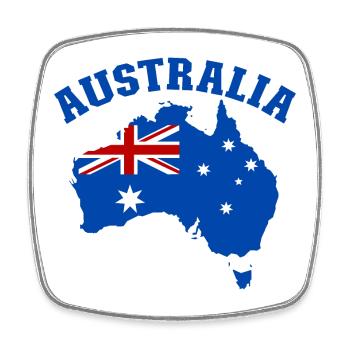 Australia Australien Flagge - Viereckiger Kühlschrankmagnet - Weiß - Vorne
