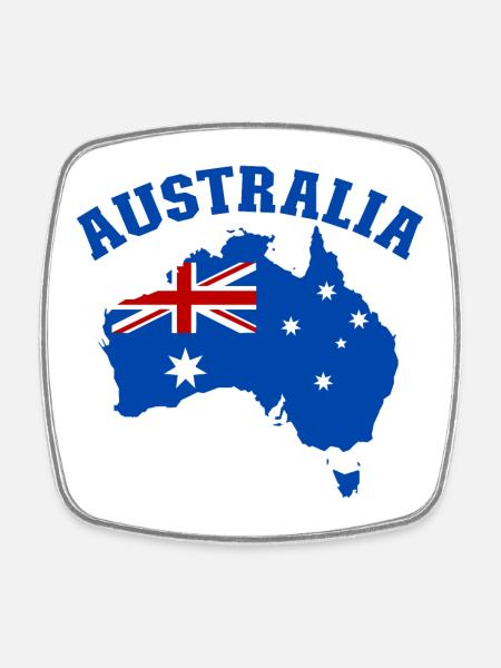 Australia Australia Flag - Square fridge magnet - white