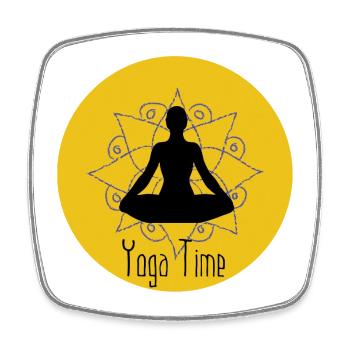 Yoga - Viereckiger Kühlschrankmagnet - Weiß - Vorne