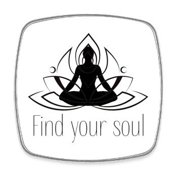 Yoga - Viereckiger Kühlschrankmagnet - Weiß - Vorne