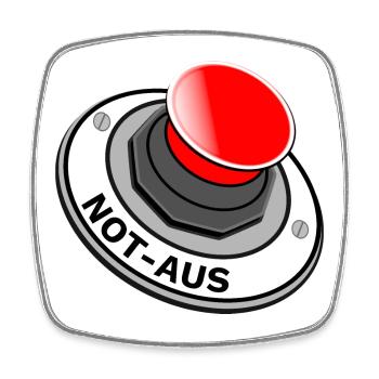 Not Aus Button Schalter für Genervte schnelle Ruhe - Viereckiger Kühlschrankmagnet - Weiß - Vorne