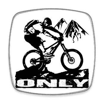 MTB Bike - Viereckiger Kühlschrankmagnet - Weiß - Vorne