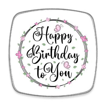 Happy Birthday To You / Glückwunsch Geburtstag - Square fridge magnet - white - Front