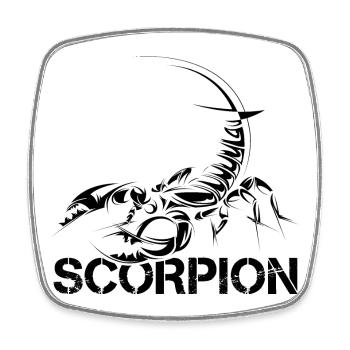 scorpion scorpio skorpion symbol Logo icon sketch - Viereckiger Kühlschrankmagnet - Weiß - Vorne