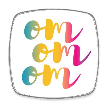 Om Yoga Namaste Rainbow Meditation Gradient - Square fridge magnet - white - Front