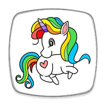 Licornes Licorne - Magnet carré - blanc - Devant