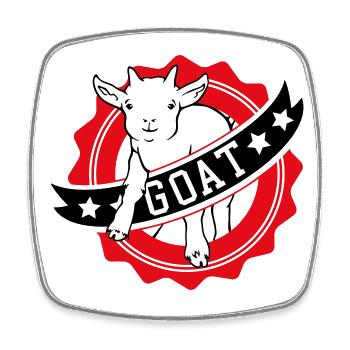 GOAT greatest chèvre - Magnet carré - blanc - Devant