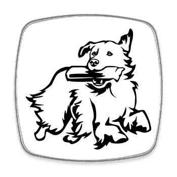 Golden Retriever - Square fridge magnet - white - Front