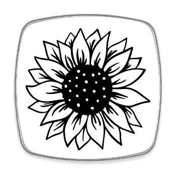 Sunflower - Square fridge magnet - white - Front
