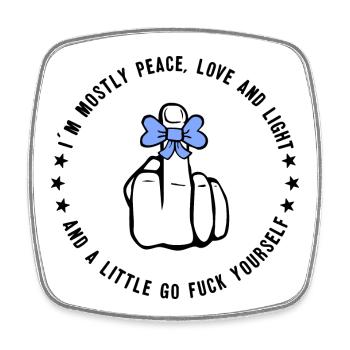 Fuck Peace Cool Dicton - Magnet carré - blanc - Devant