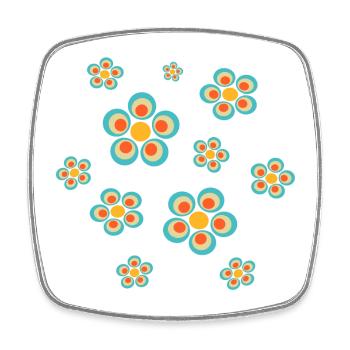 Flower Light Blue Blue Flower Flowers Blue Red Hippie - Square fridge magnet - white - Front