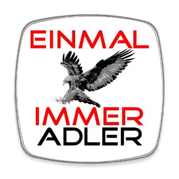 Einmal Adler - Immer Adler - Viereckiger Kühlschrankmagnet - Weiß - Vorne