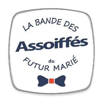 Bande des Assoiffés du Futur Marié - Magnet carré - blanc - Devant